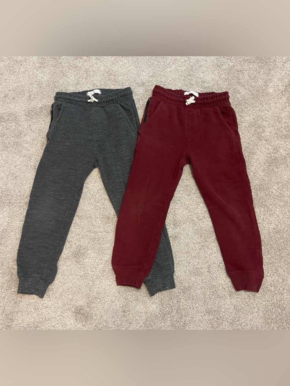 Zara Kids Joggers - Charcoal Gray & Burgundy